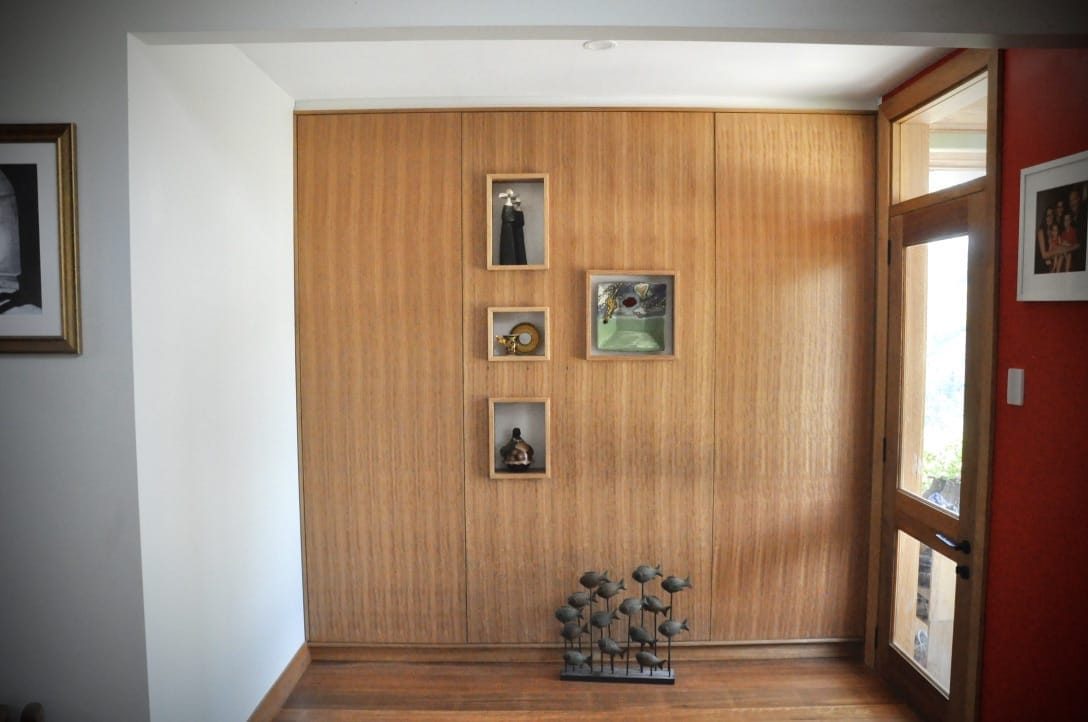 East wall of entry at Kalang Road showing new cabinetry.